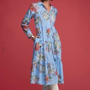 Johnny Was Blue Floral Shirt